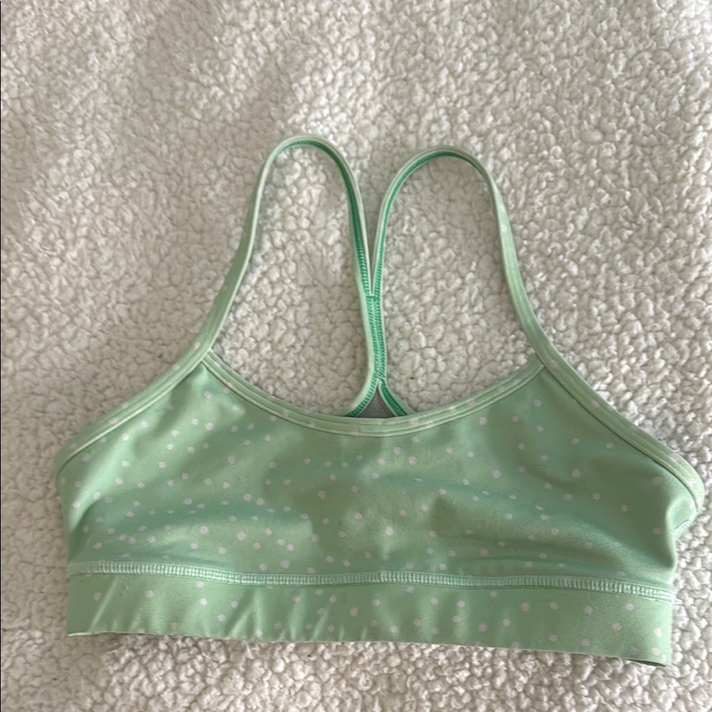 Lululemon Green Polka Dot Sports Bra